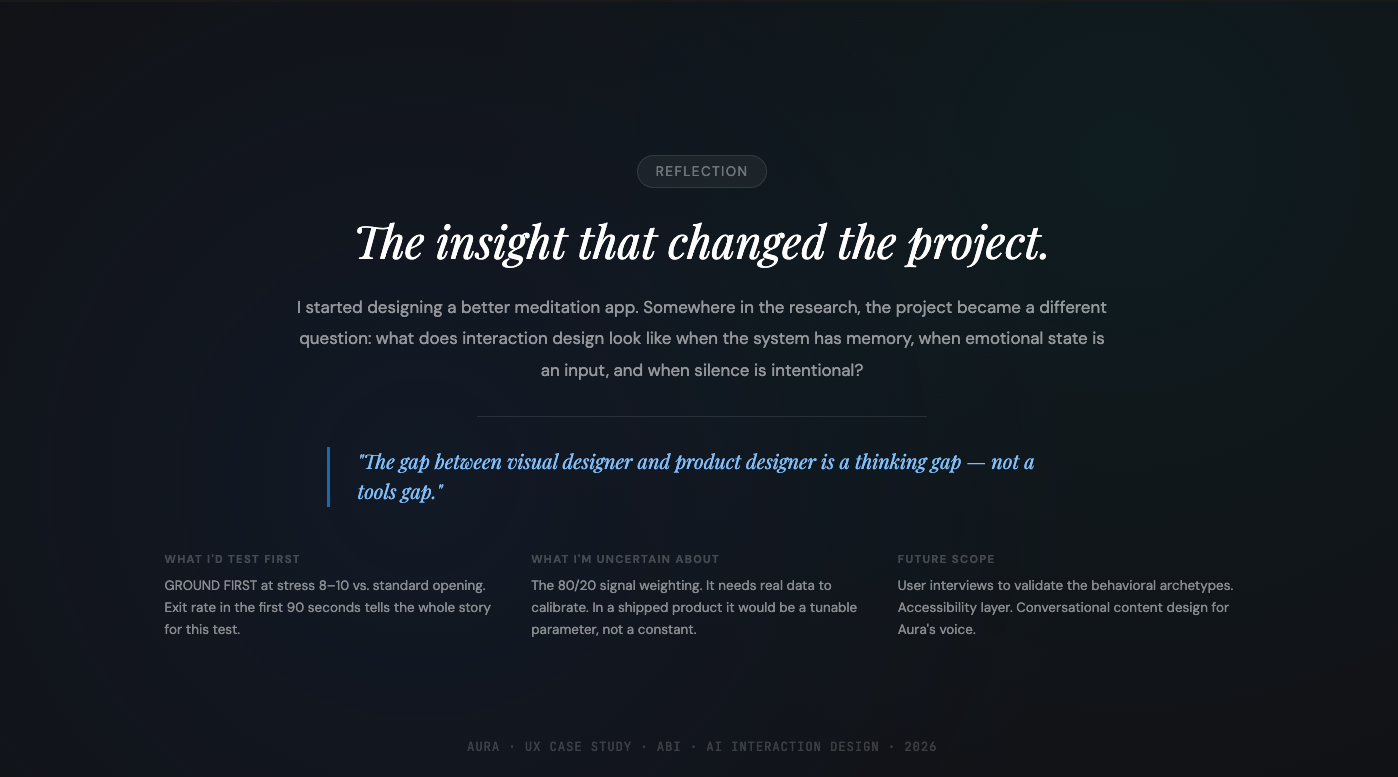 Reflection — The gap between visual designer and product designer is a thinking gap, not a tools gap